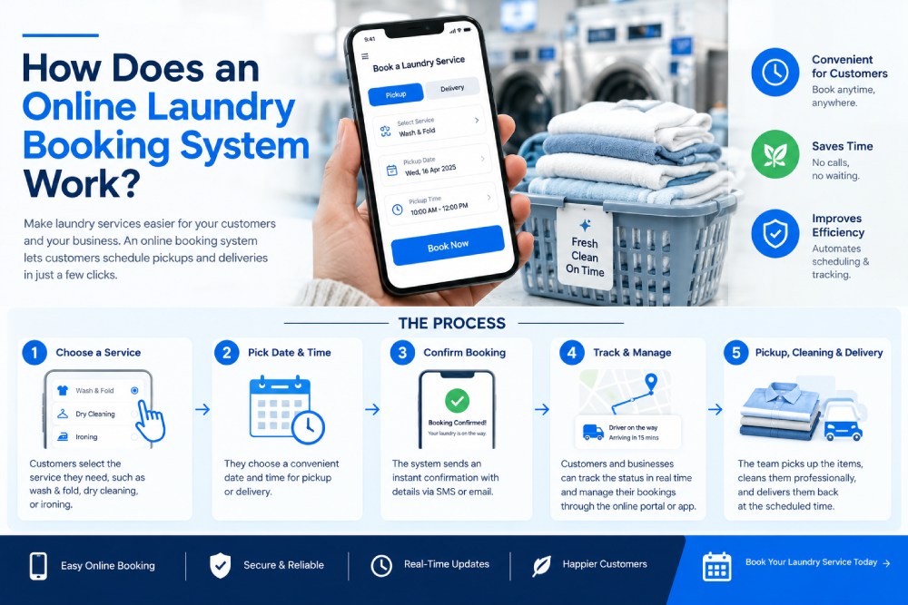 How Does an Online Laundry Booking System Work