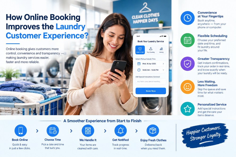 How Online Booking Improves the Laundry Customer Experience